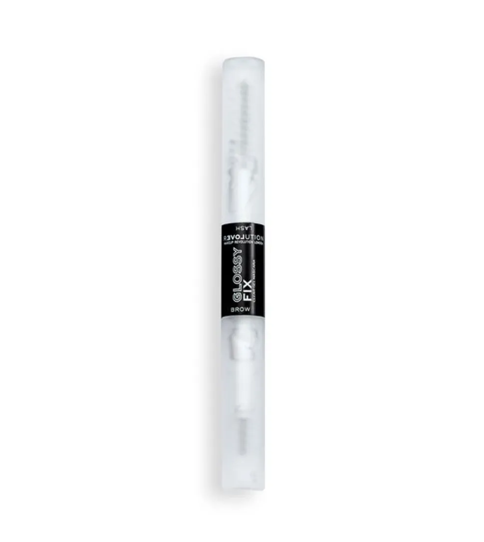 Gel para cejas y máscara de pestañas Glossy Fix - Transparente