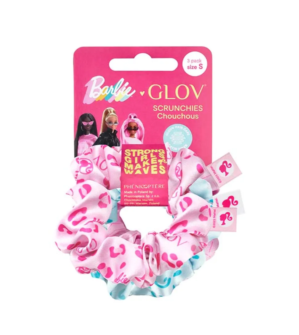 GLOV - *Barbie* - Pack de 3 coleteros scrunchie - Talla S