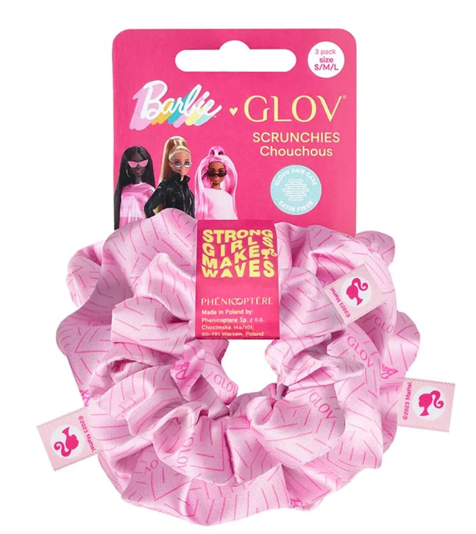 GLOV - *Barbie* - Pack de 3 coleteros scrunchie - ZigZak