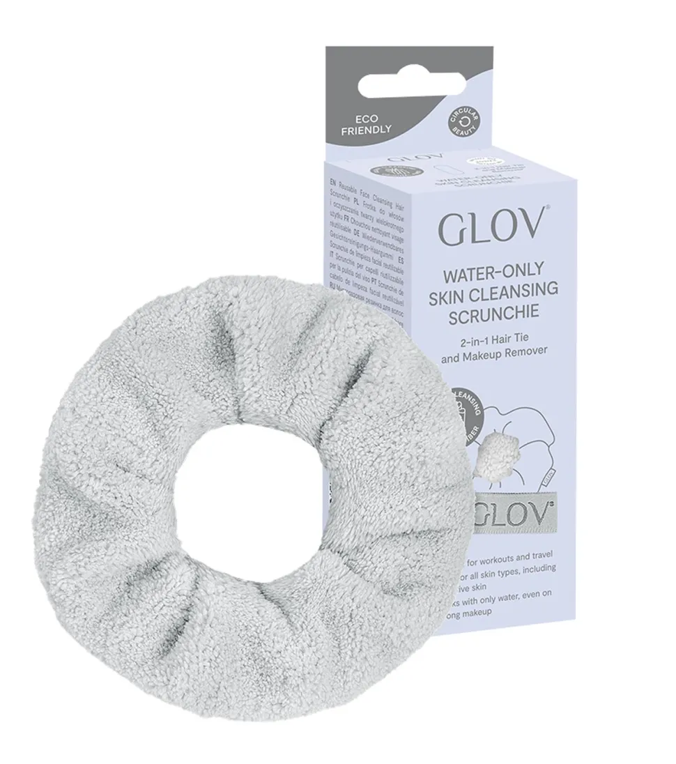 GLOV - Limpiador y coletero scrunchie Skin Cleansing - Silver Stone