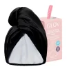 GLOV - Toalla turbante de saten y tela - Negro