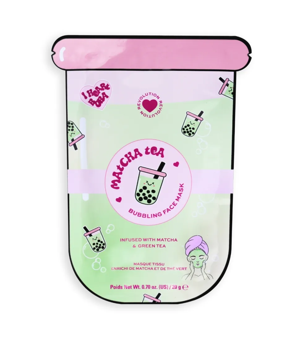 *I Heart Boba* - Mascarilla en lámina - Matcha Tea