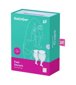Kit de copas menstruales Feel Secure (15 + 20 ml) - Azul Claro