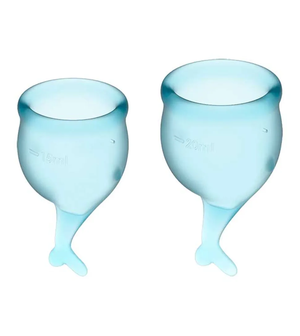 Kit de copas menstruales Feel Secure (15 + 20 ml) - Azul Claro