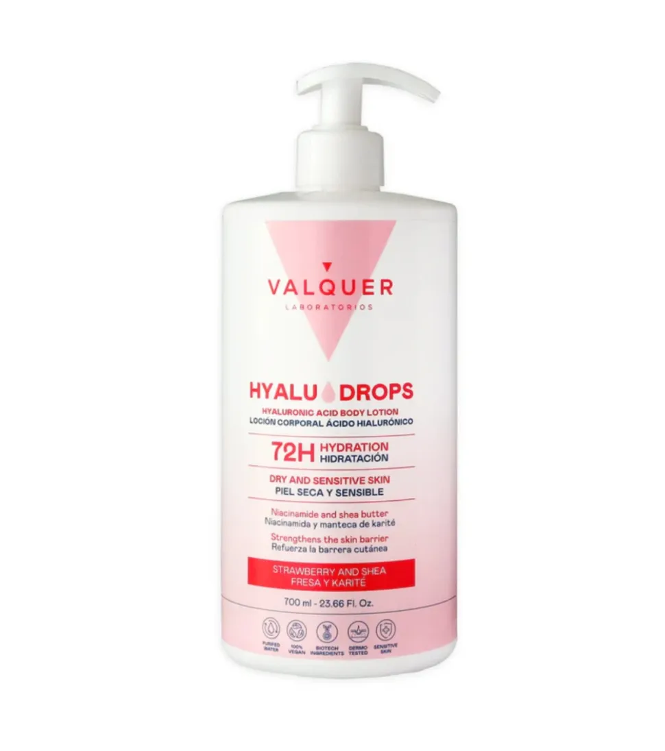 Loción corporal hidratante 72h Hyaludrops - Fresa y Karité