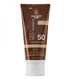 Loción solar facial bronceadora SPF50 Face + Self Tanner