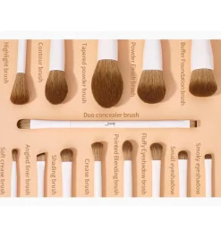 *Makeup Lover Collection* - Set de brochas 14 piezas - T329: Light Gray
