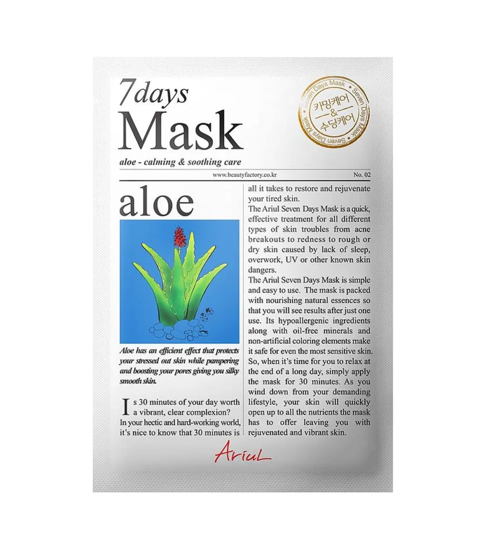 Mascarilla facial calmante 7 Days - Aloe