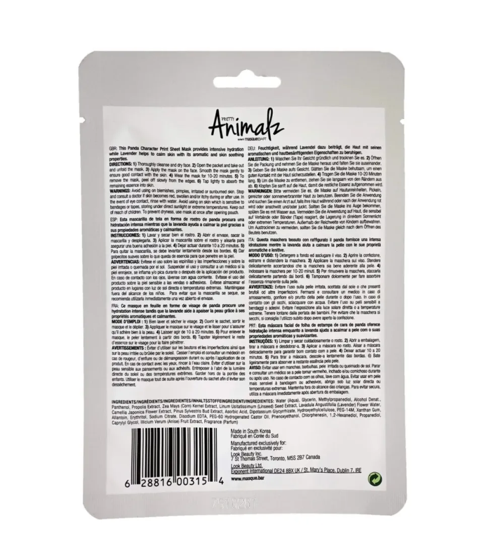 Mascarilla facial Pretty Animalz - Panda