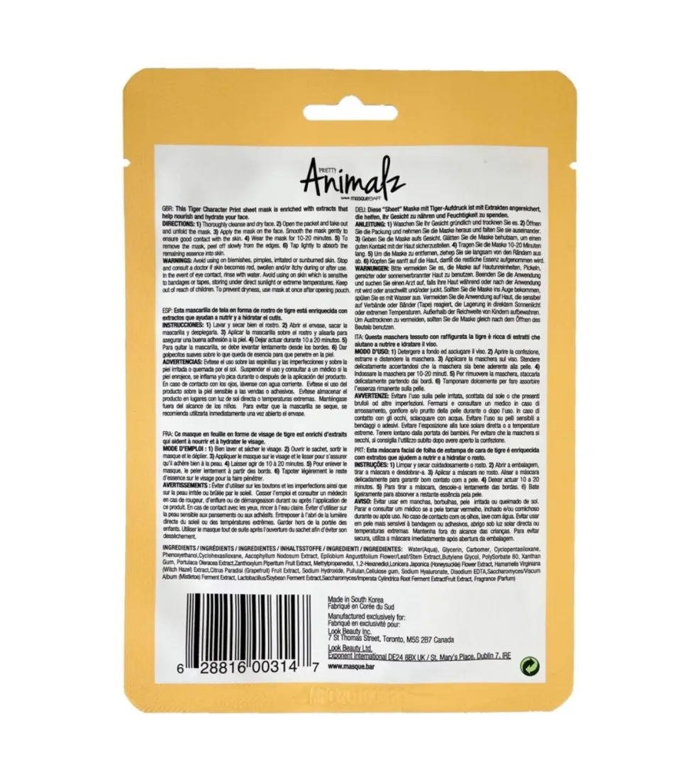 Mascarilla facial Pretty Animalz - Tiger