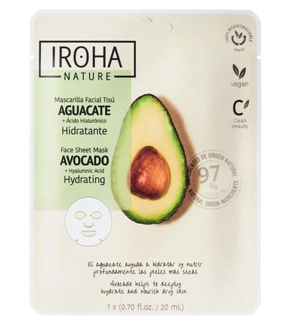 Mascarilla facial Tisú hidratante - Aguacate