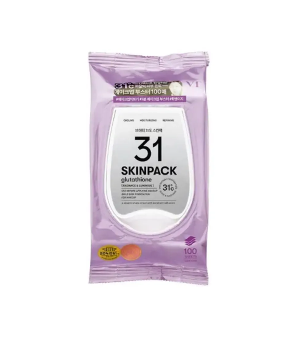 Mascarilla prebase de maquillaje 31 Skinpack Glutathione - 100 unidades