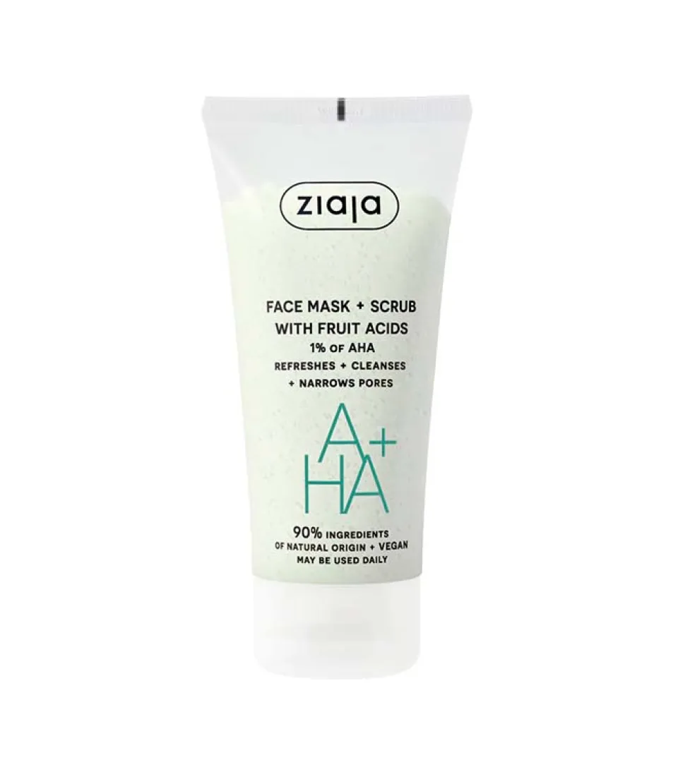 Mascarilla y exfoliante facial con ácidos frutales