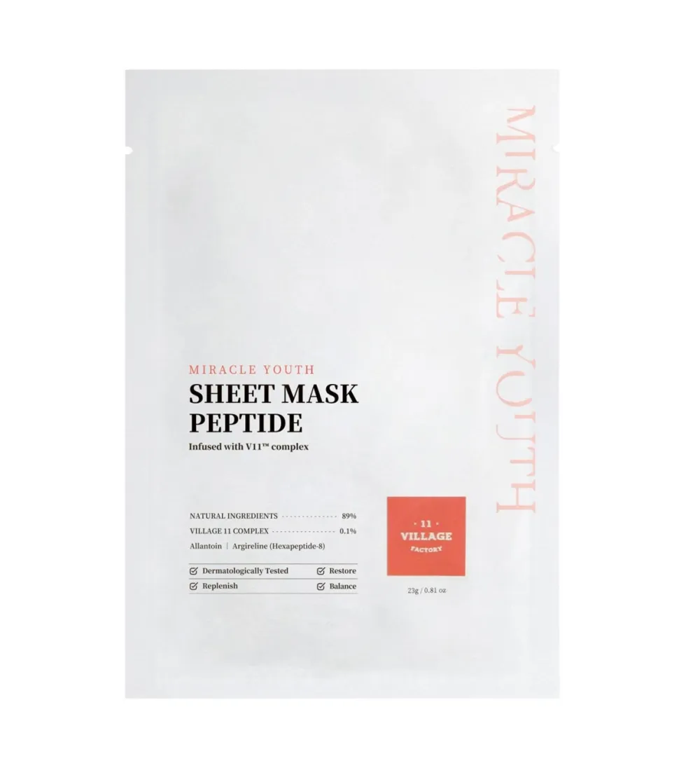 *Miracle Youth* - Mascarilla de tejido facial antiedad con péptidos y colágeno