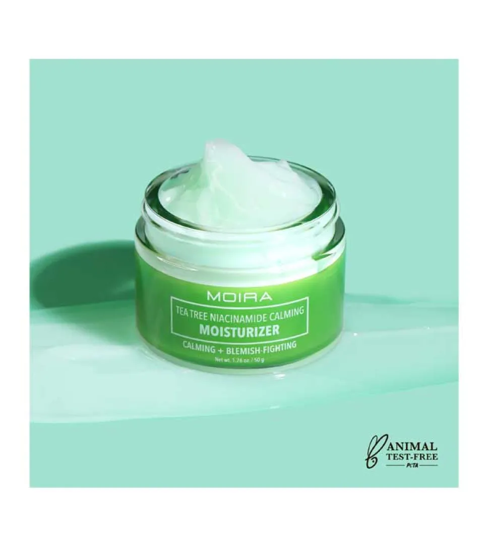 Moira - Crema calmante y anti-manchas Moisturizer - Niacinamida y árbol de té