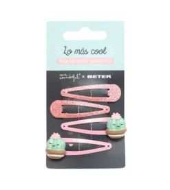 *Mr. Wonderful x Beter* - Set clips para el pelo - Cactus