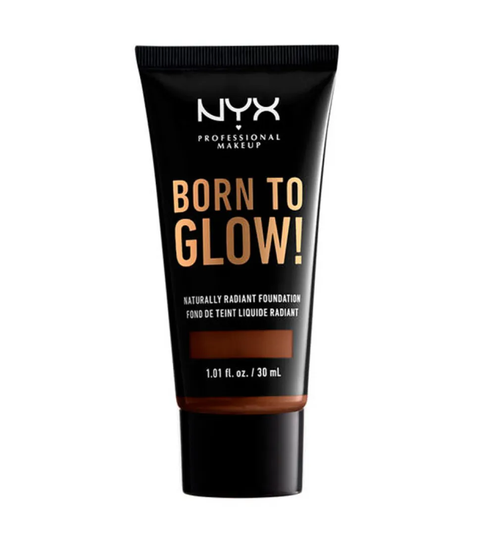 Nyx Professional Makeup - Base de maquillaje fluida Born to Glow! - BTGRF22.7: Deep Walnut