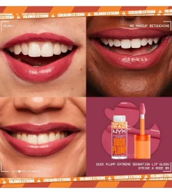 Nyx Professional Makeup - Brillo de labios voluminizador Duck Plump - 09: Strick A Rose