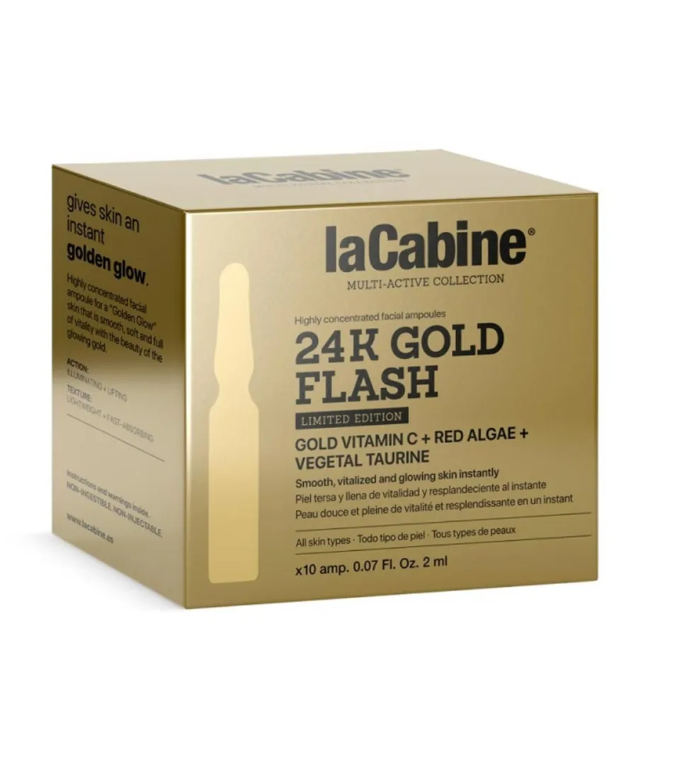 Pack de 10 ampollas efecto tensor 24K Gold Flash
