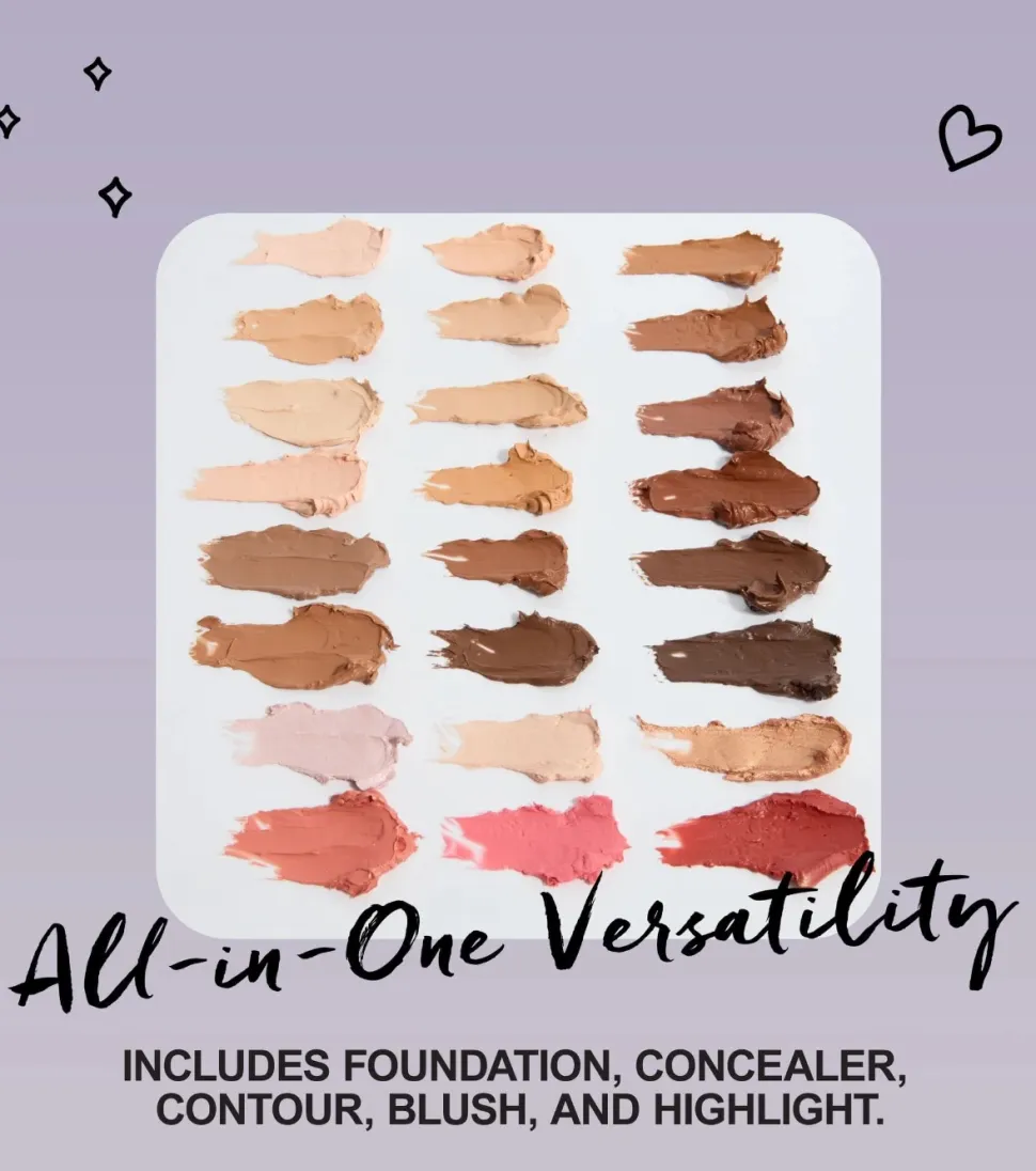 Paleta de rostro en crema base, colorete y bronceador - Medium