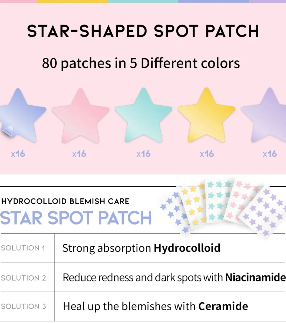 Parches para granos en forma de estrella Star Spot Patch
