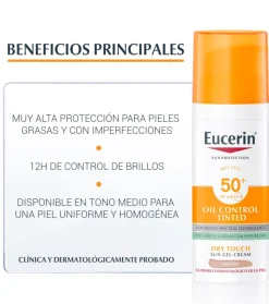 Protector solar en gel con color SPF50 Oil Control - Medio