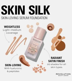 Revolution - Base de maquillaje Skin Silk Serum Foundation - F5