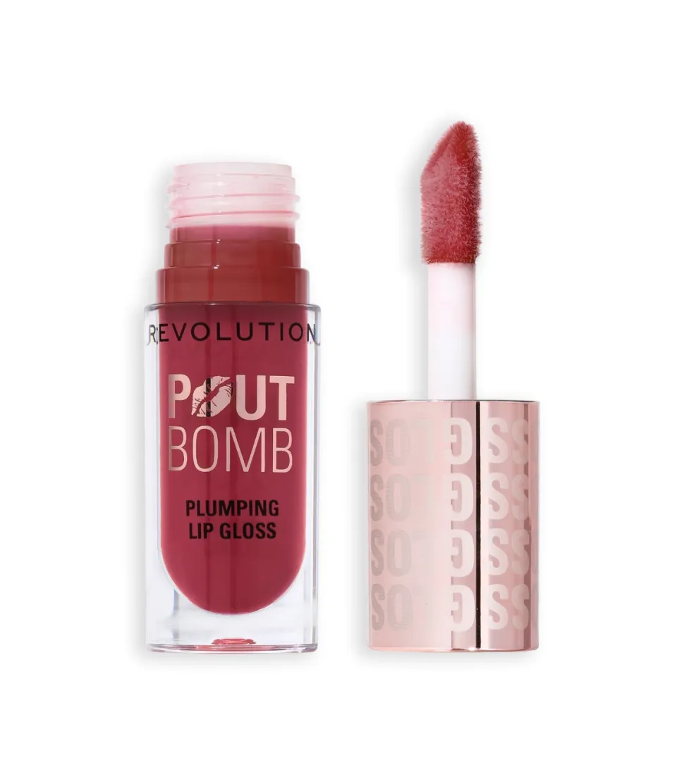 Revolution - Brillo de labios voluminizador Pout Bomb - Rosewood Rose Pink