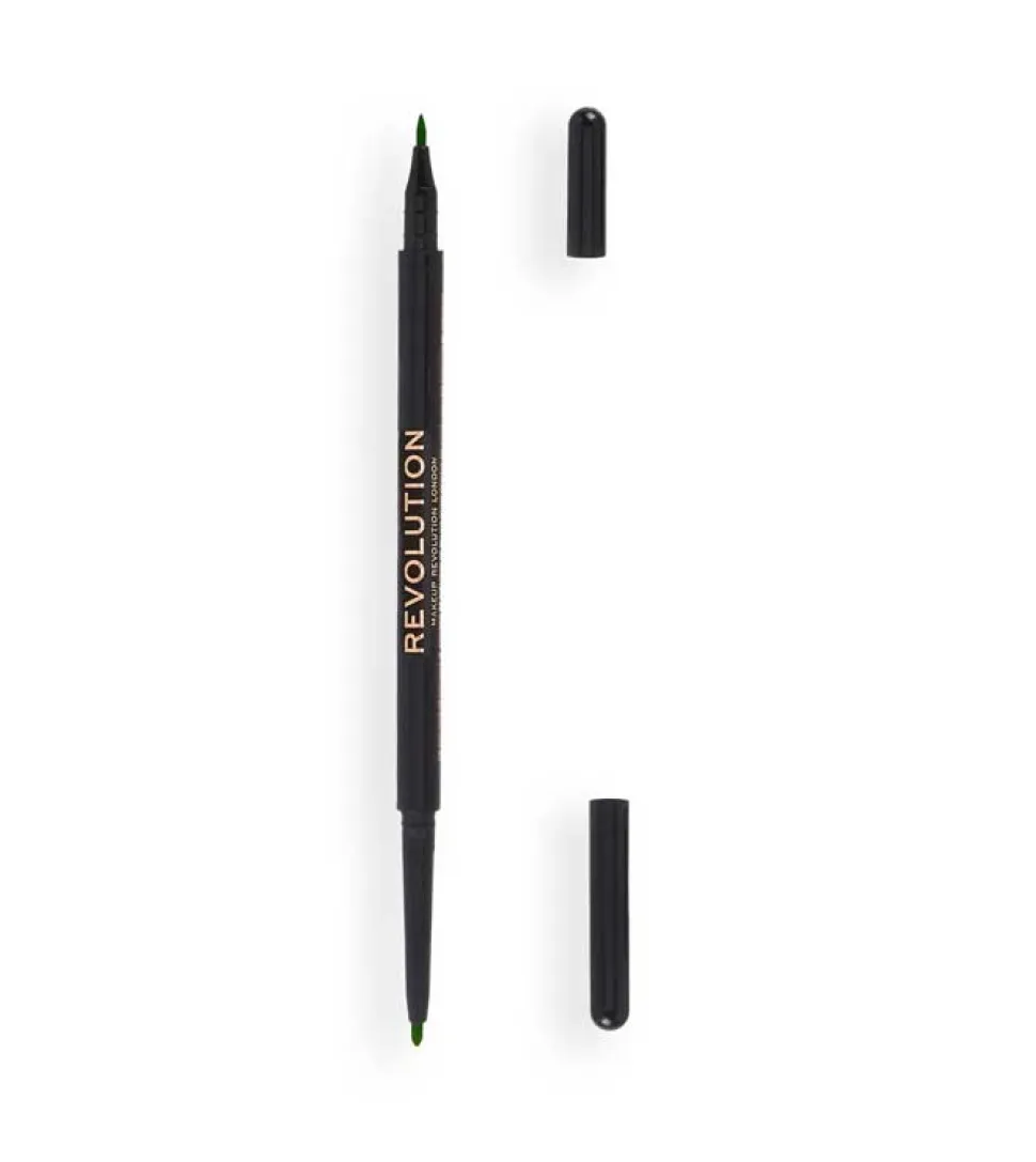 Revolution - Delineador de ojos Felt & Kohl Precision Dual Liner - Green