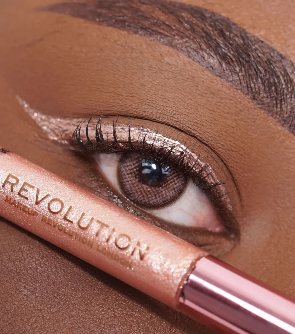 Revolution - Delineador de ojos líquido Super Flick - Rose Gold