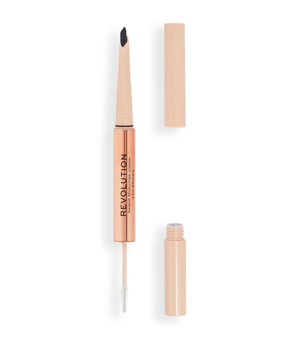 Revolution - Lápiz de cejas Fluffy Brow Filter Duo - Dark Brown
