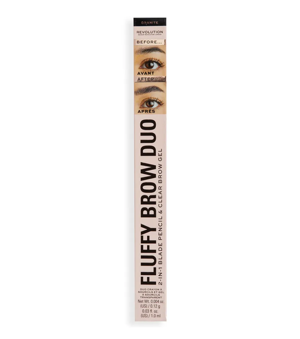 Revolution - Lápiz de cejas Fluffy Brow Filter Duo - Granite
