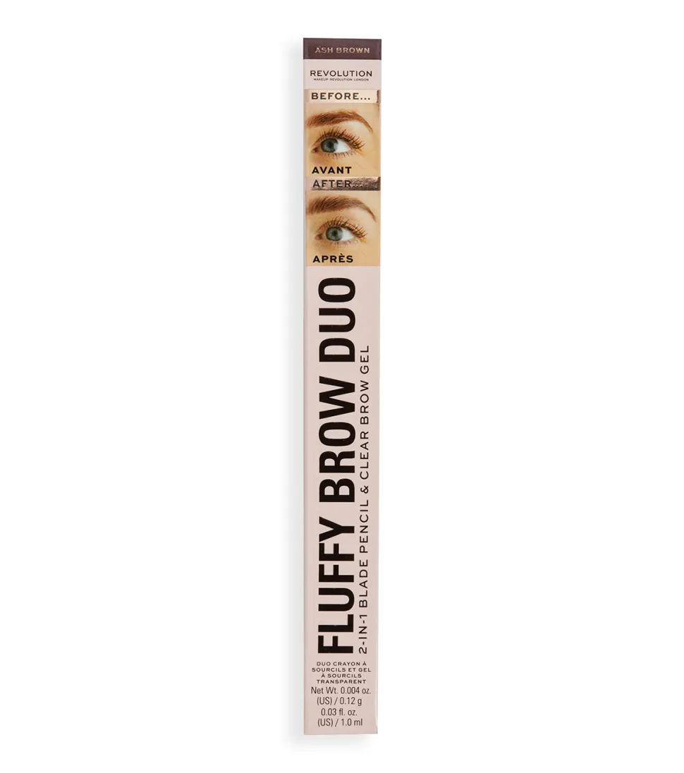 Revolution - Lápiz de cejas Fluffy Brow Filter Duo - Ash Brown