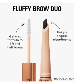 Revolution - Lápiz de cejas Fluffy Brow Filter Duo - Ash Brown