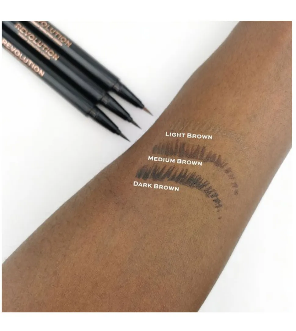 Revolution - Lápiz de cejas Hair Stroke Brow Pen - Dark Brown