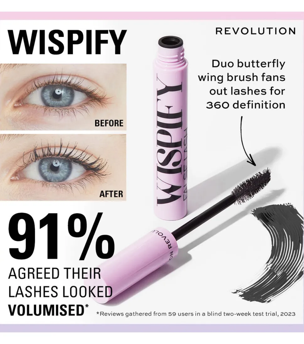 Revolution - Máscara de pestañas Wispify False Lash