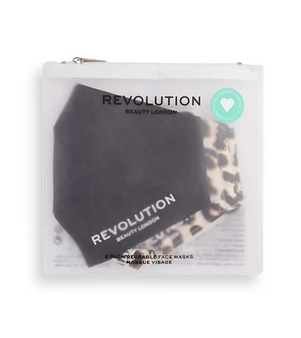 Revolution - Pack de 2 mascarillas de tela reutilizables - Black