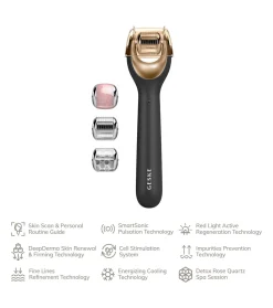 Rodillo facial con microagujas 9 en 1 - Black Gold