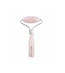 Rodillo facial mini de cuarzo rosa