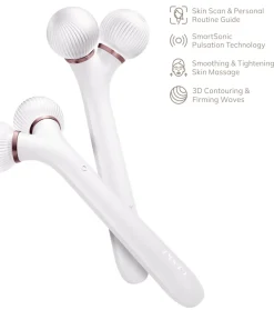 Rodillo facial sónico 4 en 1 - White Rose Gold