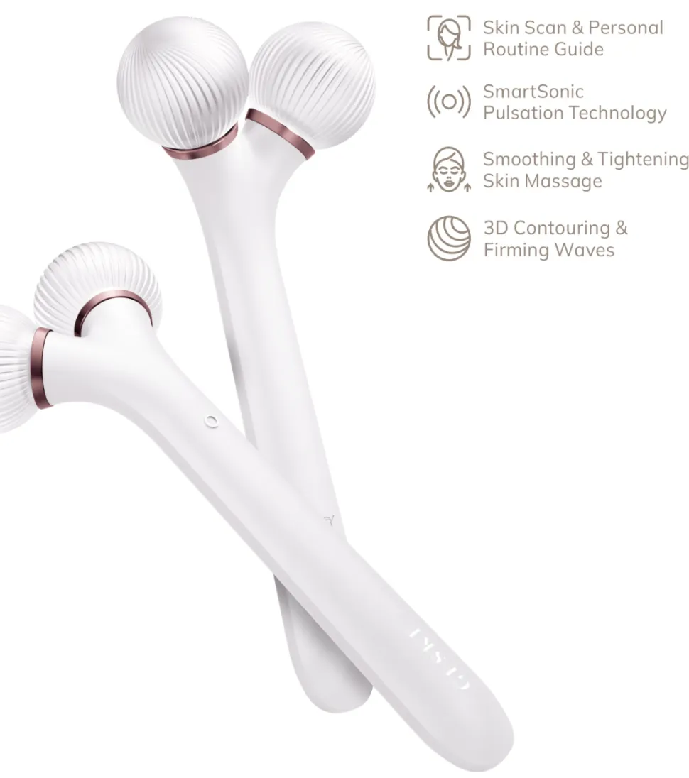 Rodillo facial sónico 4 en 1 - White Rose Gold