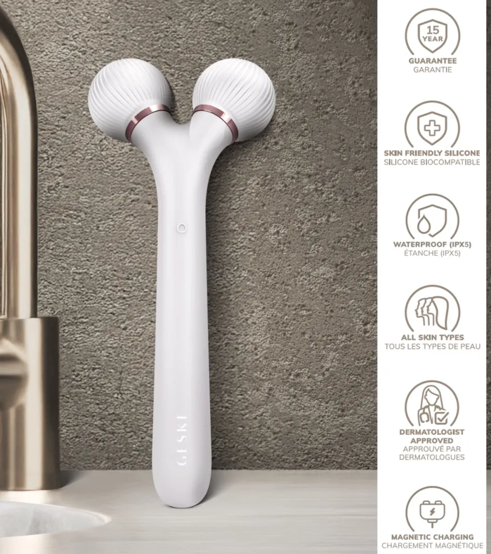 Rodillo facial sónico 4 en 1 - White Rose Gold