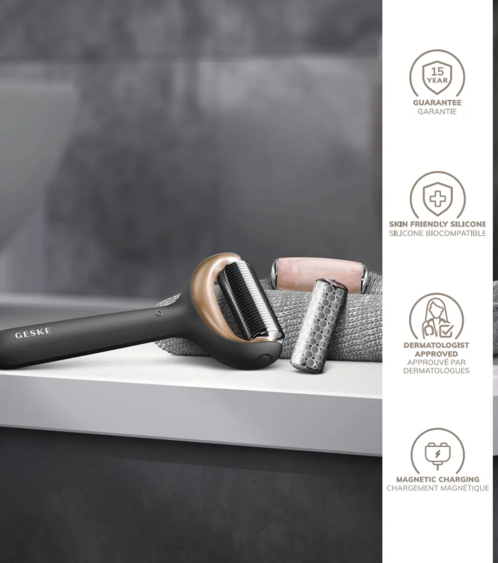 Rodillo facial y corporal con microagujas 9 en 1 - Black Gold