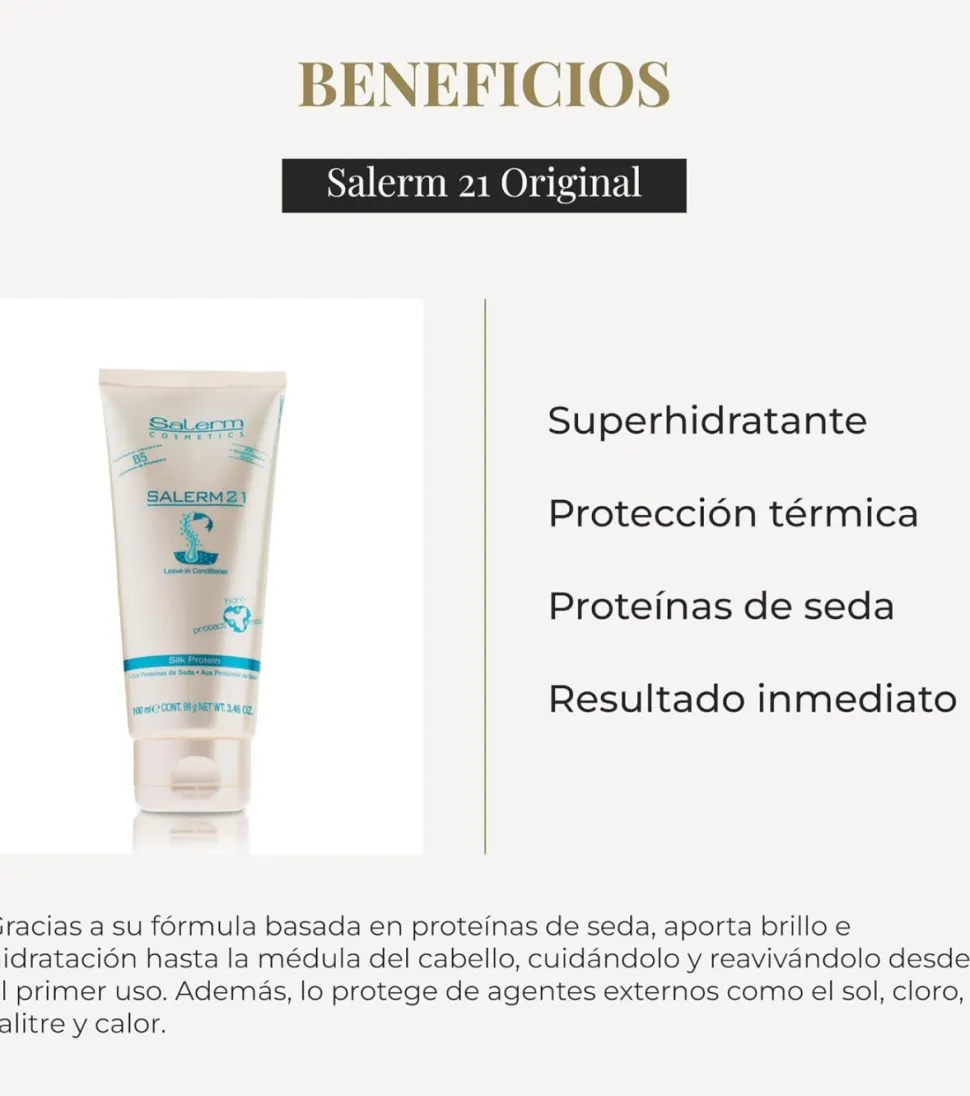 *Salerm 21* - Acondicionador Leave-in Silk Protein - 100ml