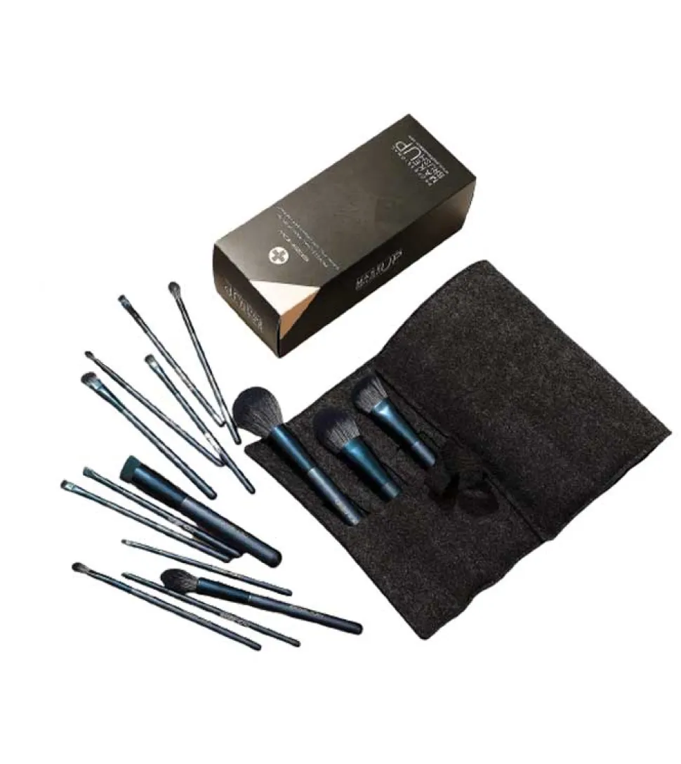 Set 15 brochas de maquillaje Jade Series - Turmaline Blue