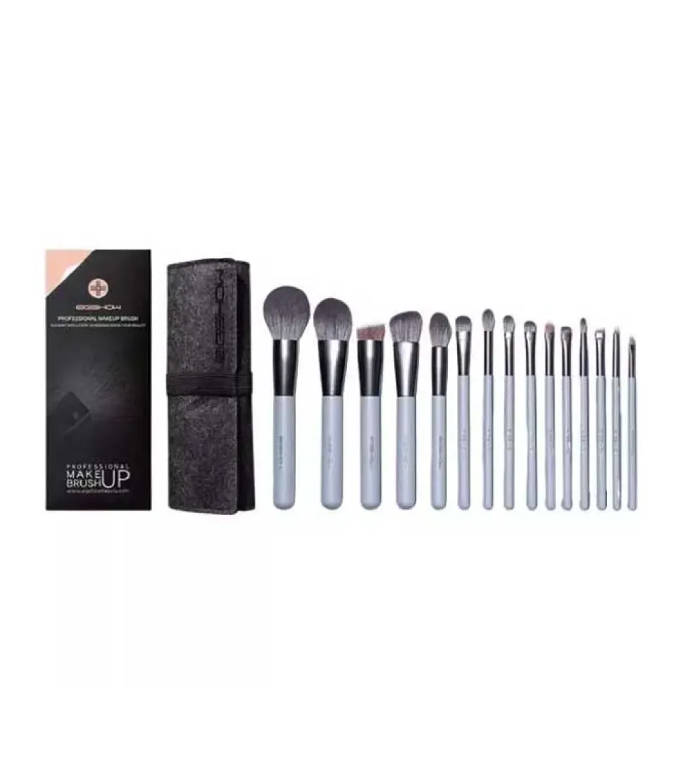 Set 15 brochas de maquillaje Jade Series - Agate Grey