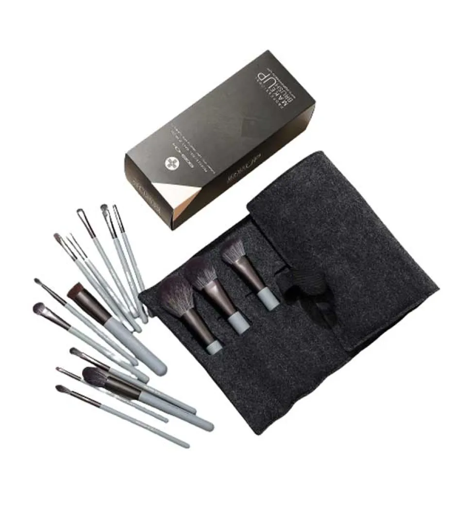Set 15 brochas de maquillaje Jade Series - Agate Grey