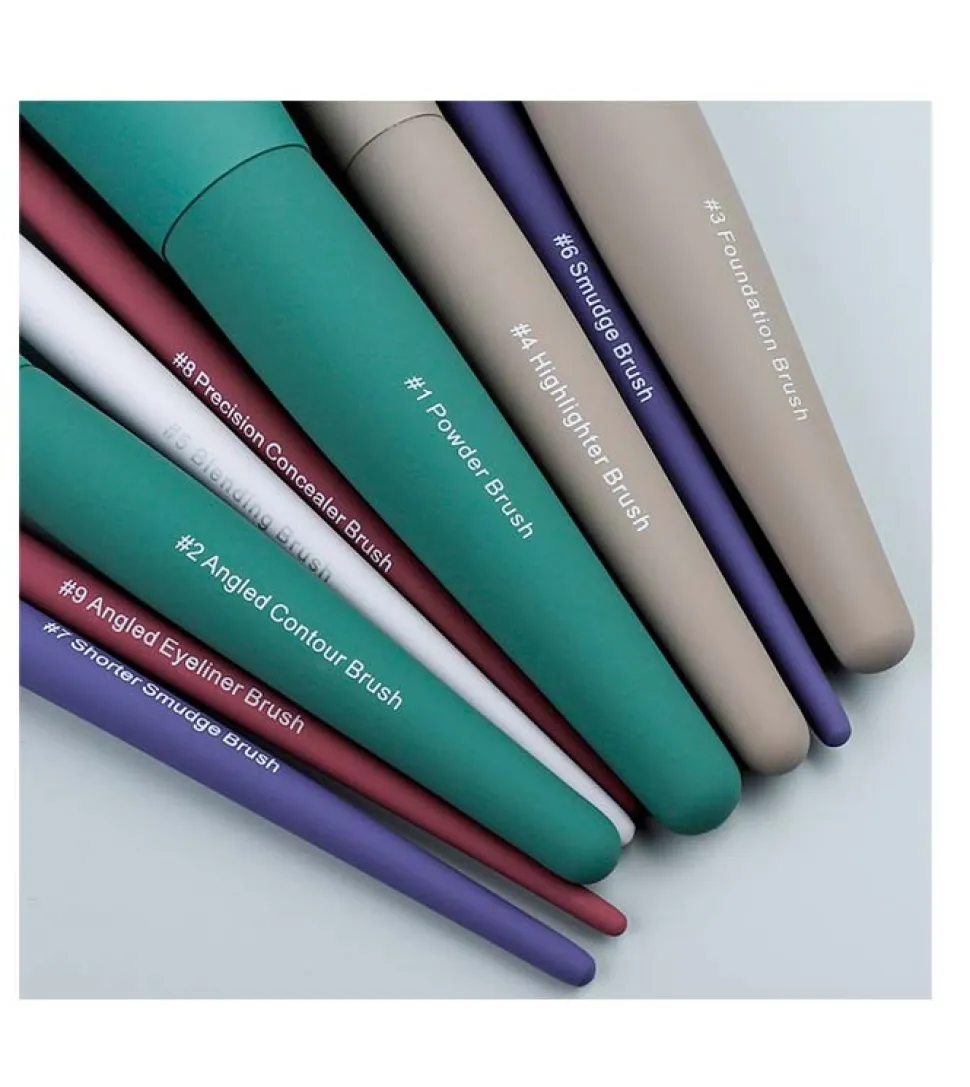 Set 9 brochas de maquillaje Pro - Colourful