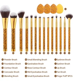 Set de brochas Leopard (15 piezas)