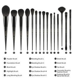 Set de brochas Obsidian (15 piezas)